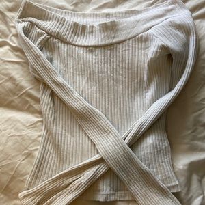 Silence + Noise off the shoulder white blouse